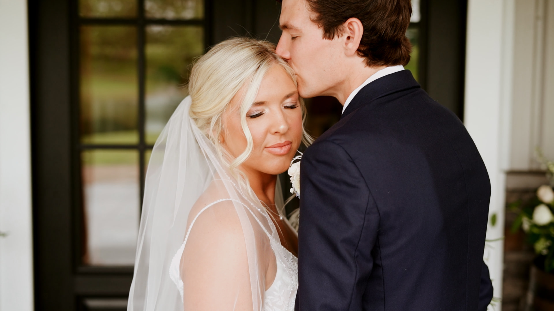 Bride and groom sharing a quiet moment